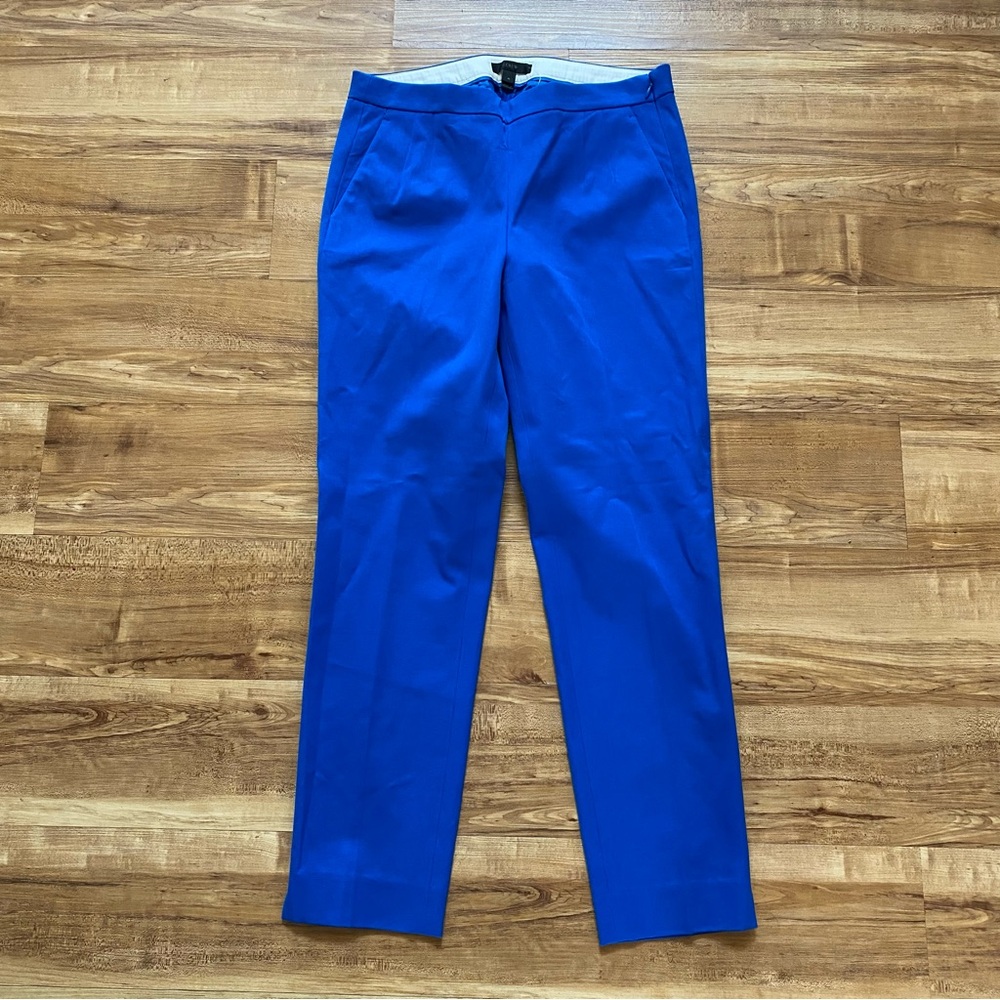 NWT J. Crew 4 Martie Royal Blue Bi-Stretch Ankle Pants Office Siren Corpcore
